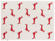 Blanket Beige and Red Cotton 130 x 180 cm Bed Throw Cosy Dog Pattern Bedroom Kids' Room Modern Design Beliani