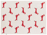 Blanket Beige and Red Cotton 130 x 180 cm Bed Throw Cosy Dog Pattern Bedroom Kids' Room Modern Design Beliani
