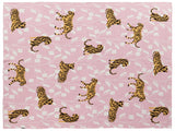 Kids Blanket Pink Cotton 130 x 180 cm Bed Throw Cosy Tiger Pattern Bedroom Kids' Room Modern Design Beliani