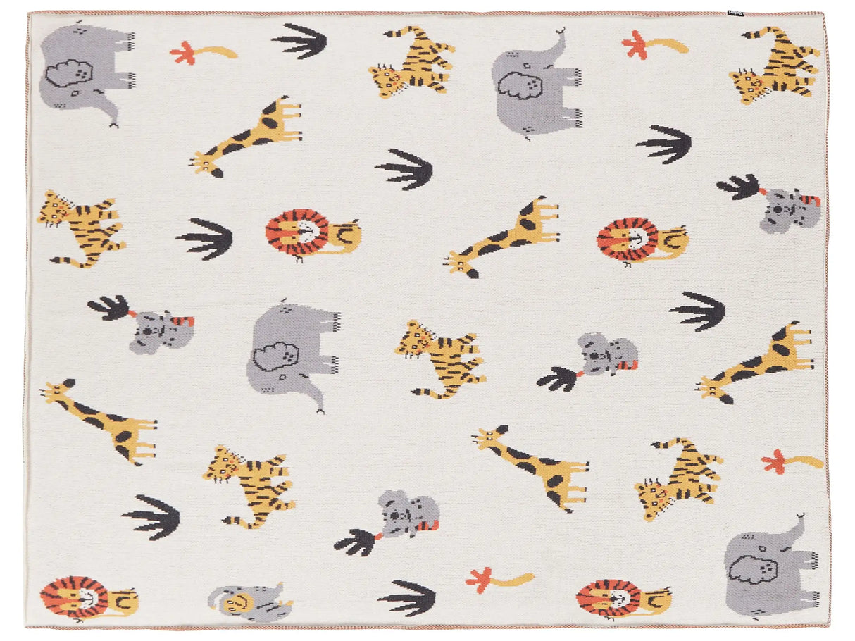 Kids Blanket Multicolour Cotton 130 x 180 cm Bed Throw Cosy Animal Pattern Bedroom Kids' Room Modern Design Beliani
