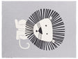 Kids Blanket Grey Cotton 130 x 180 cm Bed Throw Cosy Lion Pattern Bedroom Kids' Room Modern Design Beliani