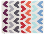 Kids Blanket Multicolour Cotton 130 x 180 cm Bed Throw Cosy Hearts Pattern Bedroom Kids' Room Modern Design Beliani