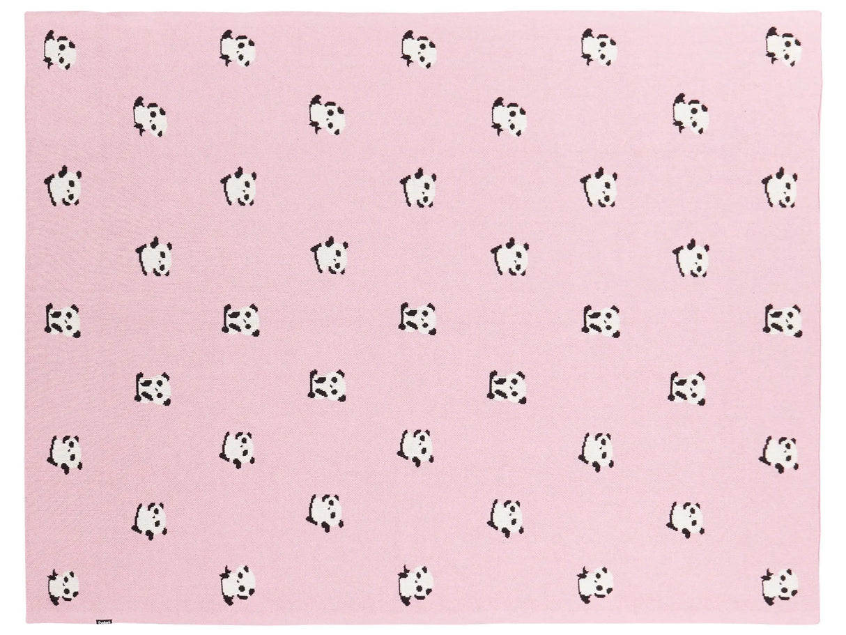 Kids Blanket Pink Cotton 130 x 170 cm Bed Throw Cosy Pandas Pattern Bedroom Kids' Room Modern Design Beliani