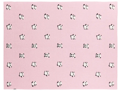 Kids Blanket Pink Cotton 130 x 170 cm Bed Throw Cosy Pandas Pattern Bedroom Kids' Room Modern Design Beliani