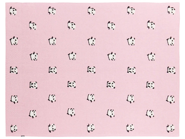 Kids Blanket Pink Cotton 130 x 170 cm Bed Throw Cosy Pandas Pattern Bedroom Kids' Room Modern Design Beliani