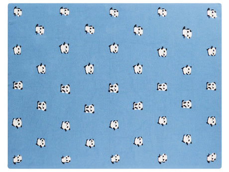 Kids Blanket Blue Cotton 130 x 180 cm Bed Throw Cosy Pandas Pattern Bedroom Kids' Room Modern Design Beliani