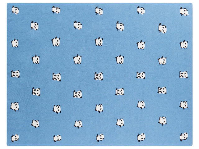 Kids Blanket Blue Cotton 130 x 180 cm Bed Throw Cosy Pandas Pattern Bedroom Kids' Room Modern Design Beliani