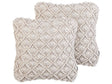 Set of 2 Decorative Cushions Light Beige Cotton Macram 45 x 45 cm Rope Boho Retro Decor Accessories Beliani