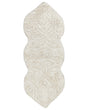 Bath Mat Beige Cotton 150 x 60 cm Irregular Shape Decorative Pattern Bath Rug Bathroom Accessories Modern Design Beliani