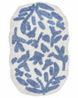Bathroom rug blue cotton 60 x 90 cm floral pattern asymmetric modern Beliani