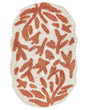 Bath Mat Orange Cotton 60 x 90 cm Irregular Shape Decorative Pattern Bath Rug Bathroom Accessories Modern Design Beliani
