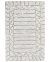 Bath Mat Beige Cotton 60 x 90 cm Rectangular Shape Decorative Pattern Bath Rug Bathroom Accessories Modern Design Beliani