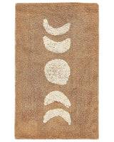 Bath Mat Brown Cotton 50 x 80 cm Rectangular Shape Decorative Pattern Bath Rug Bathroom Accessories Modern Design Beliani