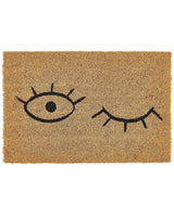 Doormat Natural Coir PVC Backing Anti-Slip 40 x 60 cm Embossed Eye Motif Print Modern Indoor Decoration Beliani
