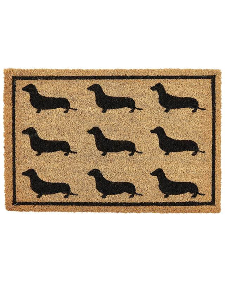 Doormat Natural Coir PVC Backing Anti-Slip 40 x 60 cm Dog Print Modern Indoor Decoration Beliani