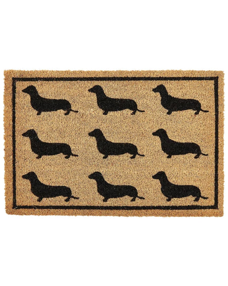 Doormat Natural Coir PVC Backing Anti-Slip 40 x 60 cm Dog Print Modern Indoor Decoration Beliani