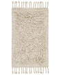 Bath Mat Beige Cotton 50 x 80 cm Rectangular Shape Decorative Tassels Bath Rug Bathroom Accessories Modern Design Beliani