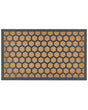 Doormat Natural Polyester Black Rubber Backing Anti-Slip 45 x 75 cm Honey Comb Print Modern Indoor Decoration Beliani