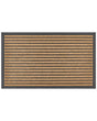 Doormat Natural Polyester Black Rubber Backing Anti-Slip 45 x 75 cm Striped Pattern Modern Indoor Decoration Beliani