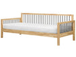 Daybed Light Rubberwood EU Single Size 90 x 200 cm With Slatted Frame Metal Tube Modern Style Beliani