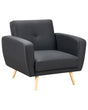 Armchair Black Fabric Upholstered Convertible Adjustable Backrest Wooden Legs Modern Minimalistic Living Room Beliani