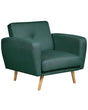 Armchair Green Fabric Wooden Legs Modern Minimalistic Living Room Beliani