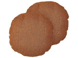 Set of 2 Cushions Brown Teddy Fabric  30 cm Throw Pillows Decorative Soft Filling Accessories Living Room Bedroom Beliani