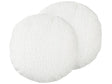 Set of 2 Cushions White Teddy Fabric ⌀ 30 cm Throw Pillows Decorative Soft Filling Accessories Living Room Bedroom Beliani