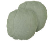 Set of 2 Cushions Green Teddy Fabric ⌀ 30 cm Throw Pillows Decorative Soft Filling Accessories Living Room Bedroom Beliani