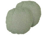 Set of 2 Cushions Green Teddy Fabric  30 cm Throw Pillows Decorative Soft Filling Accessories Living Room Bedroom Beliani