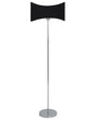 Floor Lamp Silver and Black Metal Base Faux Silk Lamp Shade Modern Contemporary Style Beliani