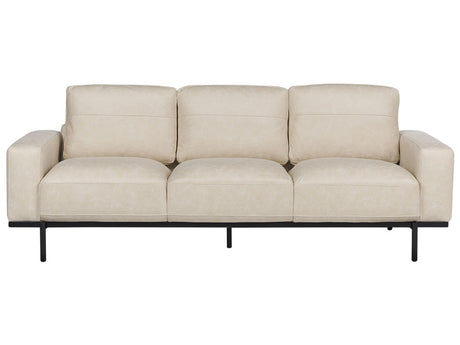 Sofa Cream Beigie Fabric Metal Legs 3 Seater Classic Couch Settee Living Room Modern Beliani