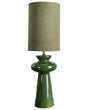 Bedside Table Lamp Olive Green Faux Suede Shade Ceramic Base 62 cm Modern Style Living Room Bedroom Beliani