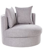Armchair Grey Polyester Swivel Iron Base Two Cushions Removable Covers Round Back Modern Glam Style Living Room Beliani