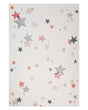 Area Rug White and Multicolour Cotton Stars Pattern 140 x 200 cm Low Pile for Children Playroom  Beliani