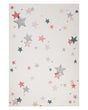 Area Rug White and Multicolour Cotton Stars Pattern 140 x 200 cm Low Pile for Children Playroom  Beliani