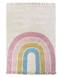 Area Rug Beige and Multicolour Cotton Rainbow Pattern 140 x 200 cm Low Pile for Children Playroom  Beliani