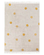 Area Rug Beige and Yellow Cotton Dots Pattern 140 x 200 cm Low Pile for Children Playroom  Beliani