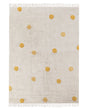 Area Rug Beige and Yellow Cotton Dots Pattern 140 x 200 cm Low Pile for Children Playroom  Beliani