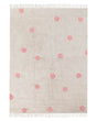 Area Rug Beige and Pink Cotton Dots Pattern 140 x 200 cm Low Pile for Children Playroom  Beliani