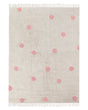 Area Rug Beige and Pink Cotton Dots Pattern 140 x 200 cm Low Pile for Children Playroom  Beliani