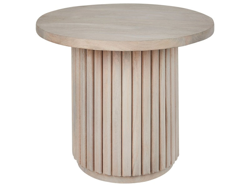 Coffee Table Light Wood Mango ø 50 cm Tabletop Natural Finish Modern Design Living Room Beliani