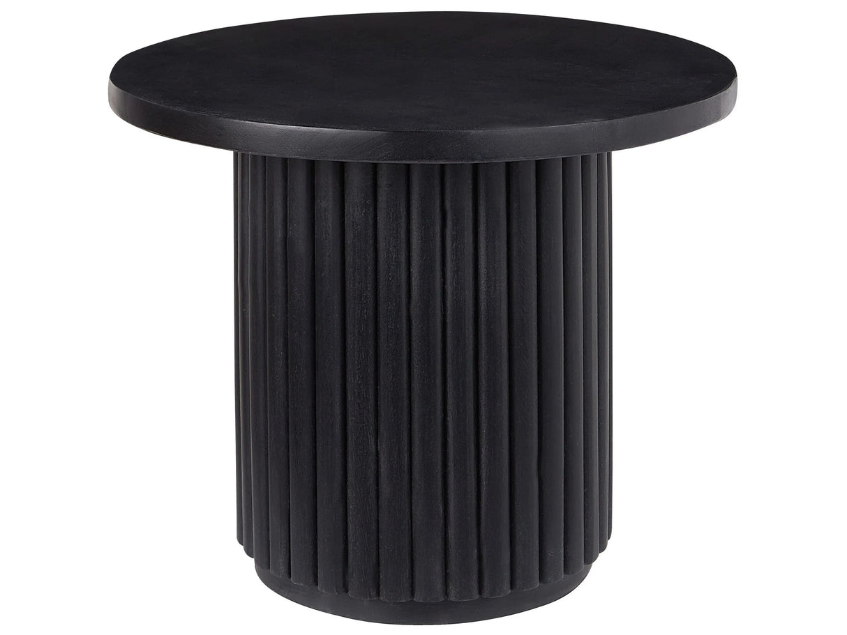 Coffee Table Black Mango Wood  50 cm Tabletop Natural Finish Modern Design Living Room Beliani