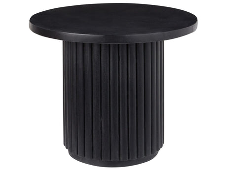 Coffee Table Black Mango Wood  50 cm Tabletop Natural Finish Modern Design Living Room Beliani