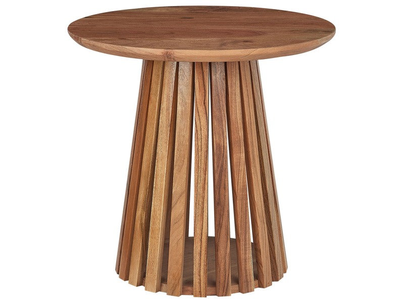 Coffee Table Dark Wood Acacia Wood ø 50 cm Round Shape Modern Living Room Beliani