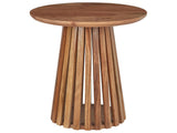 Coffee Table Dark Wood Acacia Wood  50 cm Round Shape Modern Living Room Beliani