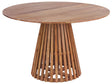 Dining Table Dark Wood Acacia Wood ⌀ 120 cm Round for 4 People Modern Dining Room Beliani