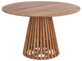 Dining Table Dark Wood Acacia Wood  120 cm Round for 4 People Modern Dining Room Beliani