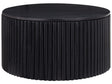 Coffee Table Black Mango Wood ⌀ 70 cm with Storage Classic Modern Design Living Room Beliani