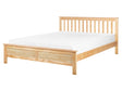 Bed Frame Light Wood Pine Wood EU King Size 4ft6 Scandinavian Style Beliani